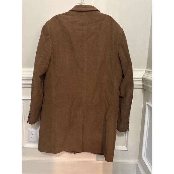 Banana Republic Mens Pea Coat Trenchcoat Moleskin Overcoat Large Tall Long - Picture 2 of 8